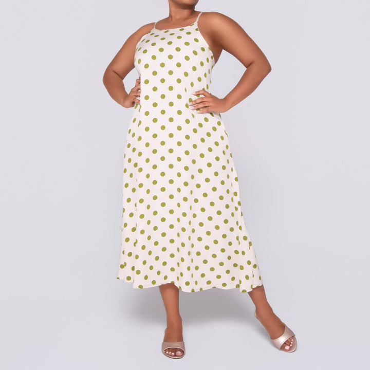 Sleeveless Polka Dot Dress