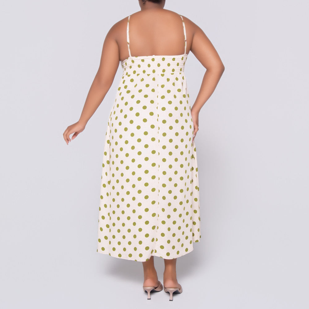 Sleeveless Polka Dot Dress