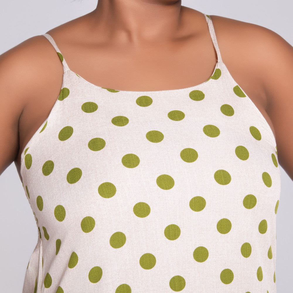 Sleeveless Polka Dot Dress