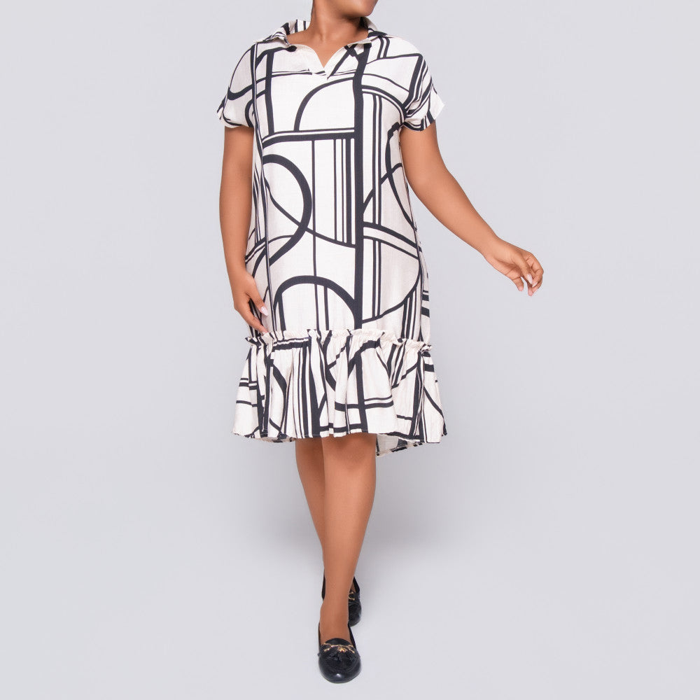 Blk/Stone Rayon Nylon Tunic