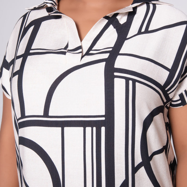 Blk/Stone Rayon Nylon Tunic