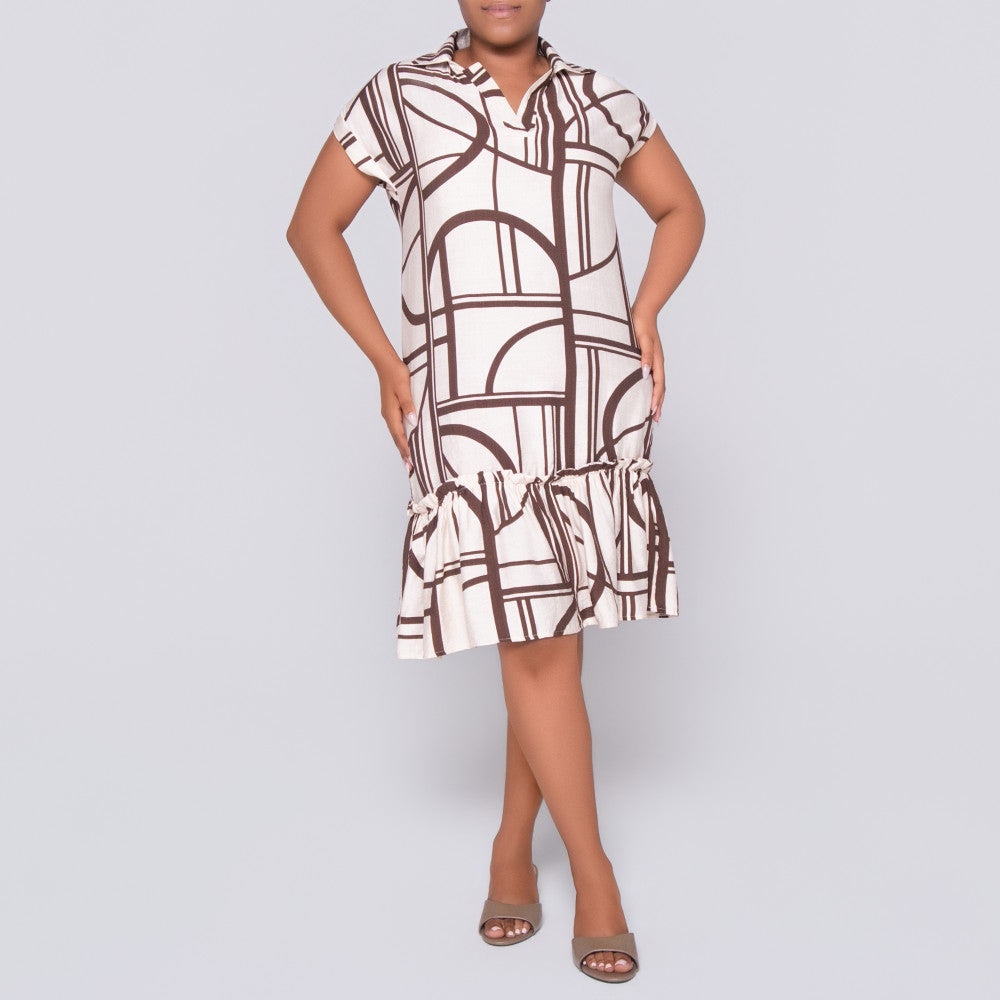 Choc/Stone Rayon Nylon Tunic