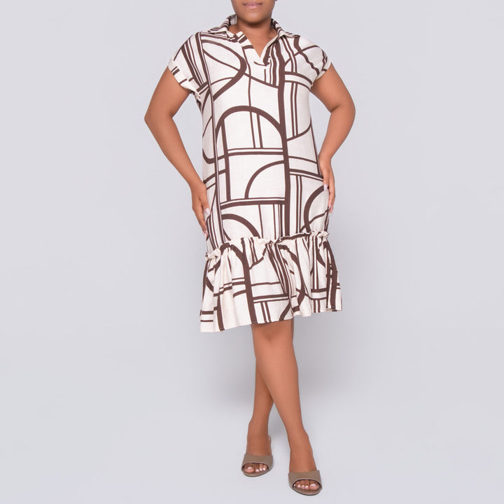 Choc/Stone Rayon Nylon Tunic
