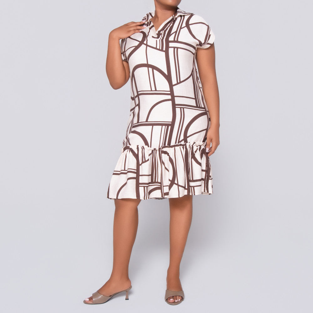 Choc/Stone Rayon Nylon Tunic