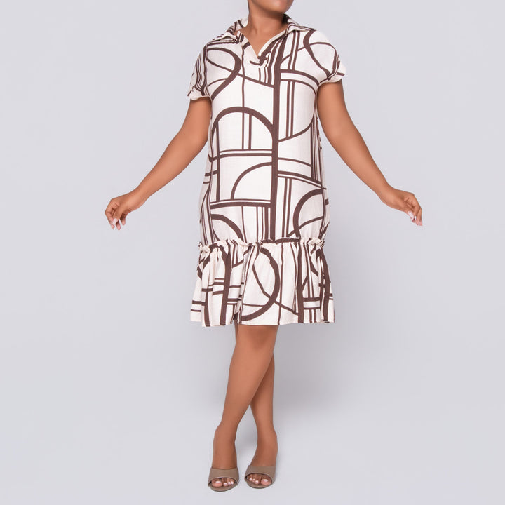 Choc/Stone Rayon Nylon Tunic