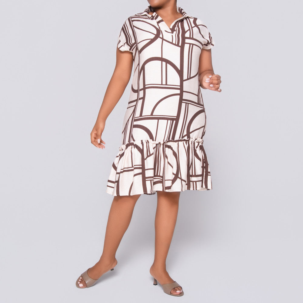 Choc/Stone Rayon Nylon Tunic