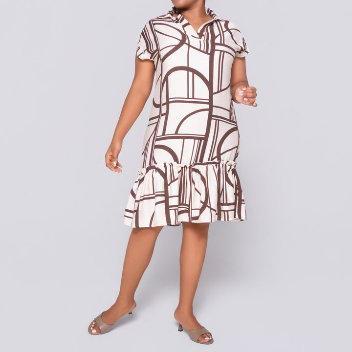 Choc/Stone Rayon Nylon Tunic