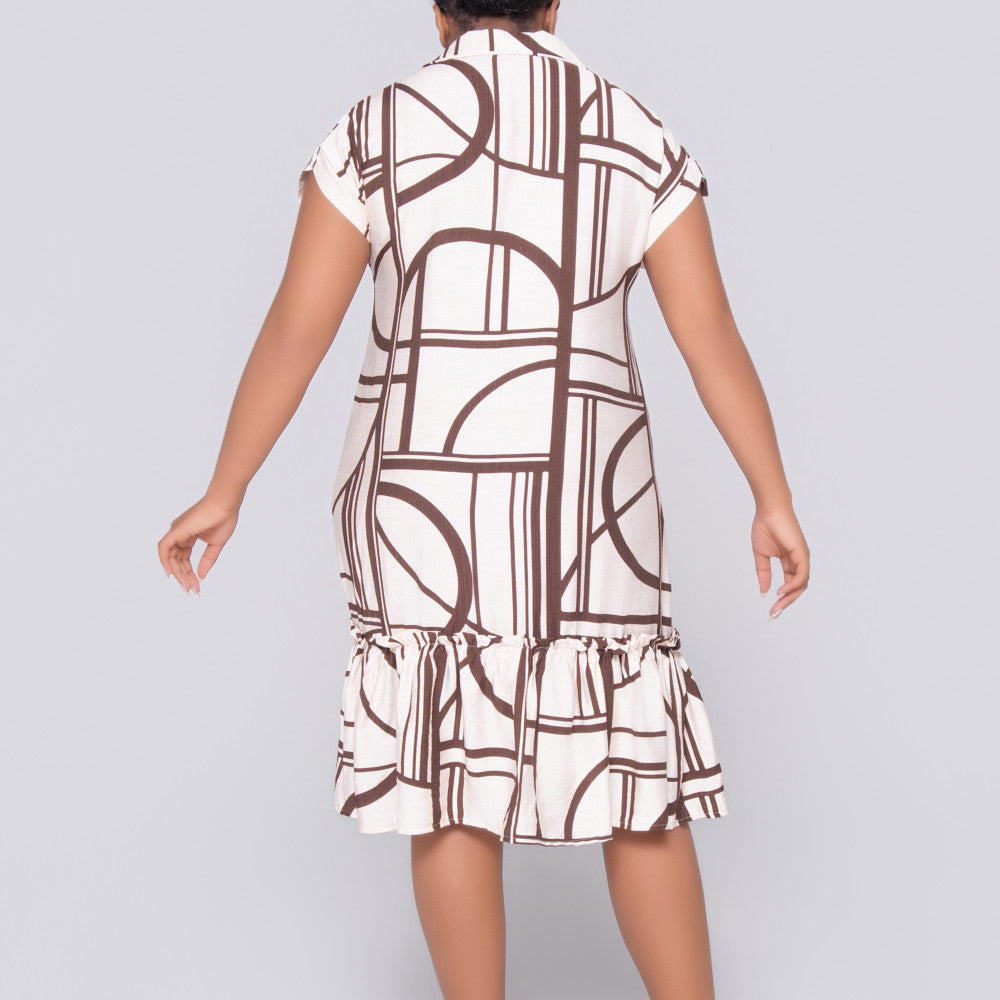 Choc/Stone Rayon Nylon Tunic