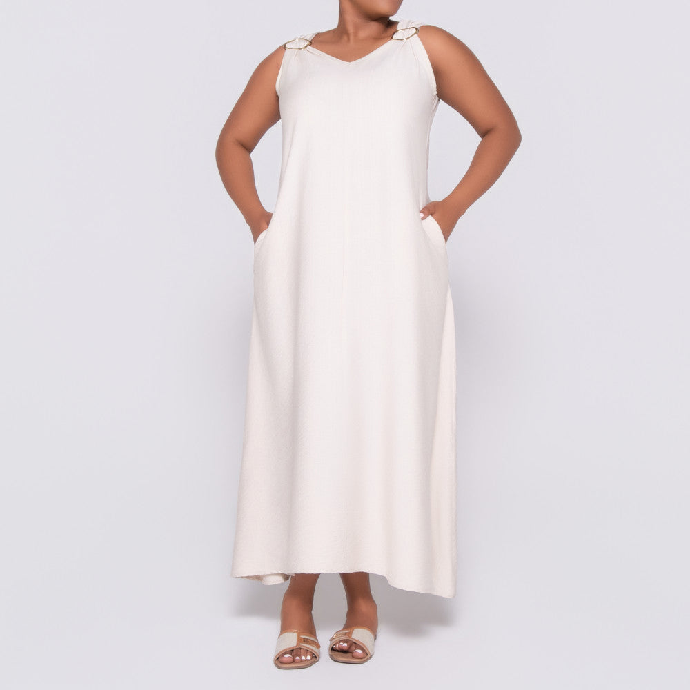 Sleeveless Stone Nylon Rayon Dress