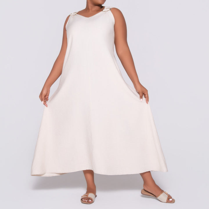 Sleeveless Stone Nylon Rayon Dress