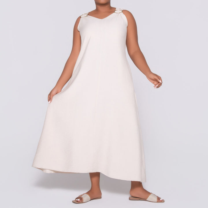 Sleeveless Stone Nylon Rayon Dress