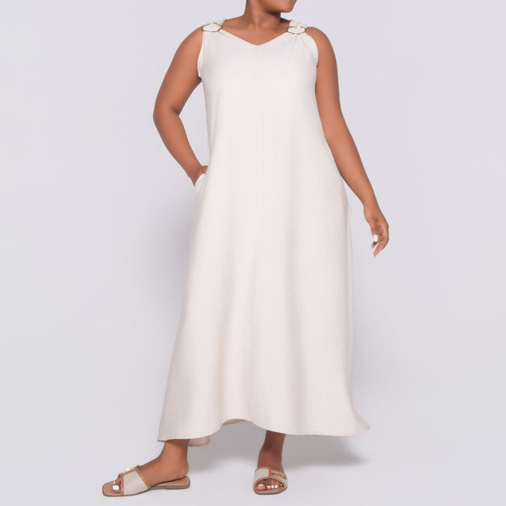 Sleeveless Stone Nylon Rayon Dress
