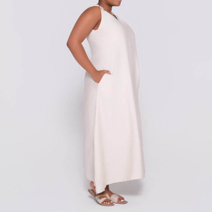 Sleeveless Stone Nylon Rayon Dress