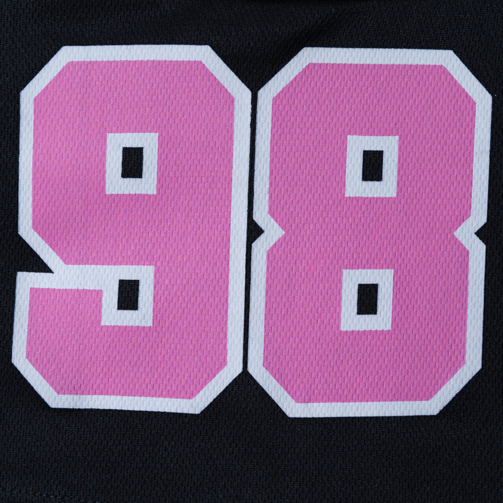 Girls Crop Black Baseball Tee