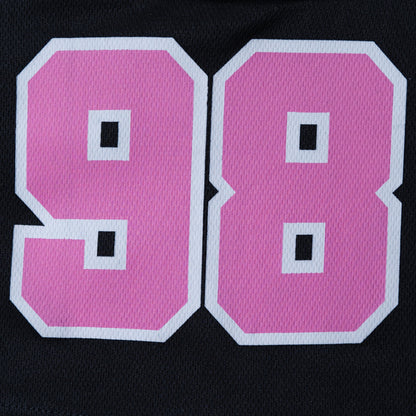 Girls Crop Black Baseball Tee