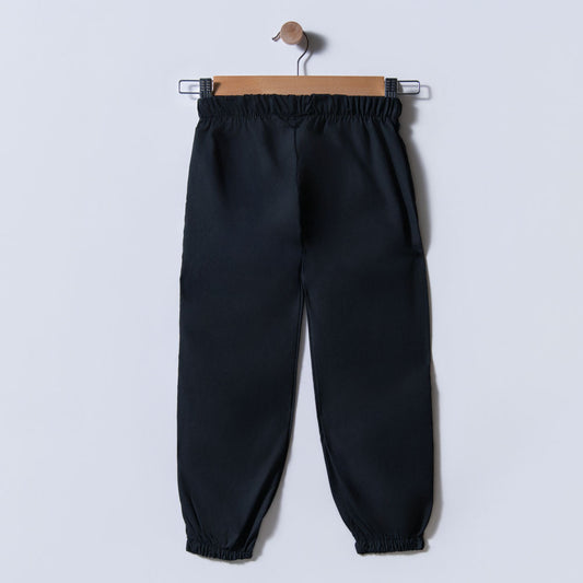 Girls Black Cargo Pants