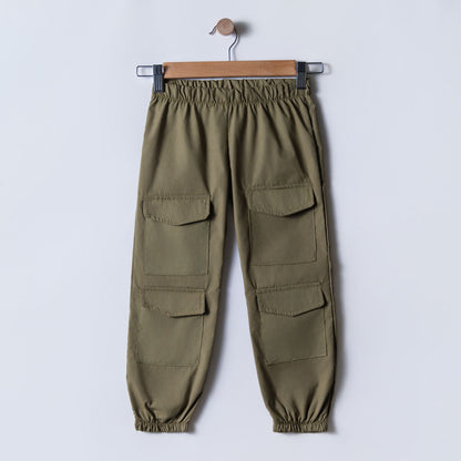 Girls Olive Cargo Pants