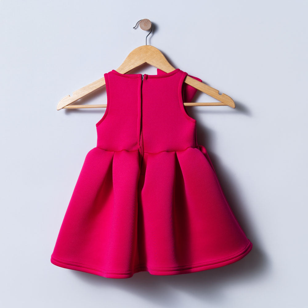 Girls Cerise Bow Edit Party Dress