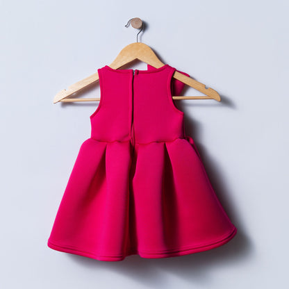 Girls Cerise Bow Edit Party Dress