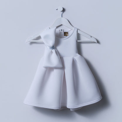 Girls White Bow Edit Party Dress
