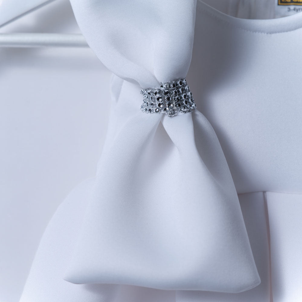 Girls White Bow Edit Party Dress