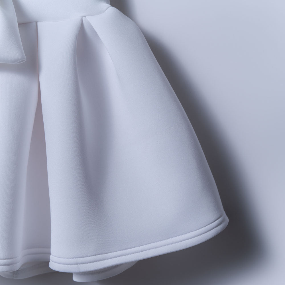 Girls White Bow Edit Party Dress