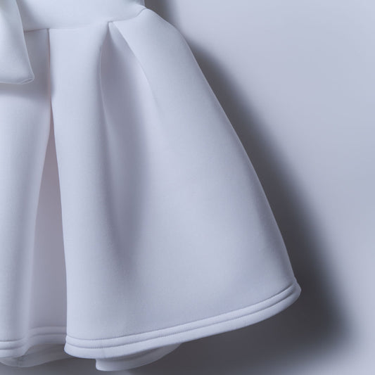 Girls White Bow Edit Party Dress