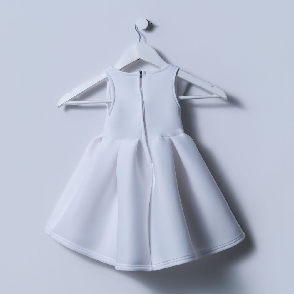 Girls White Bow Edit Party Dress