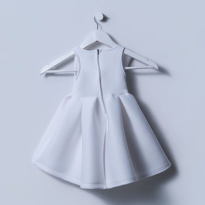 Girls White Bow Edit Party Dress