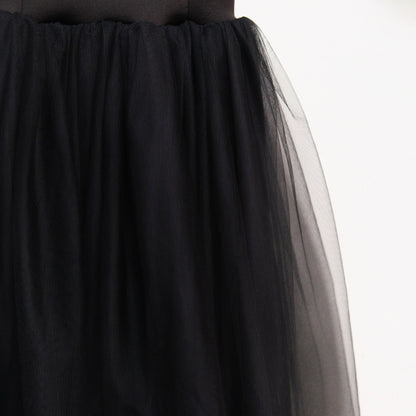 Girls Mesh Scuba Black Party Dress