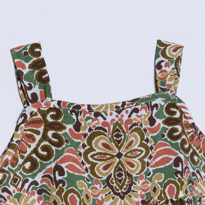 Girls Floral Print Shorts And Top Set