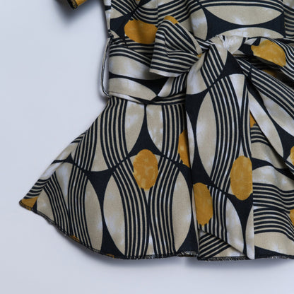 Girls Wax Print Top And Skirt Set