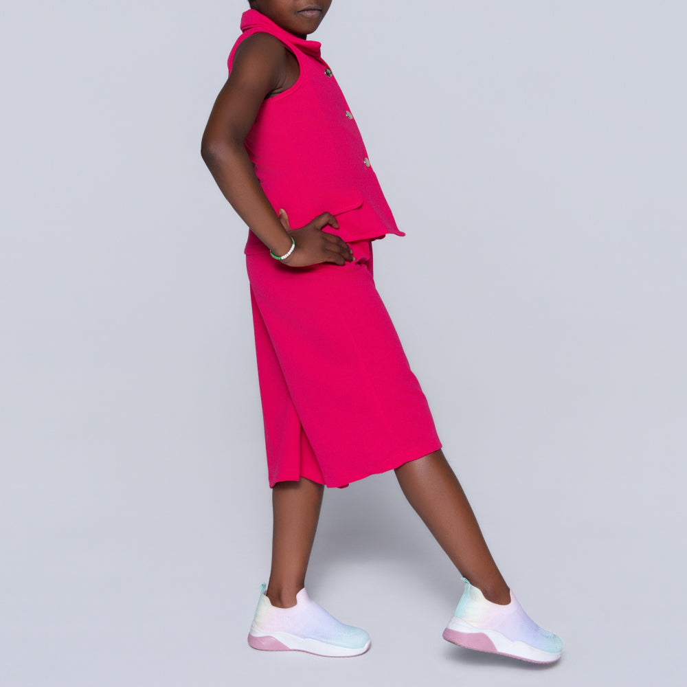 Cerise Girls Scuba Top And Pants