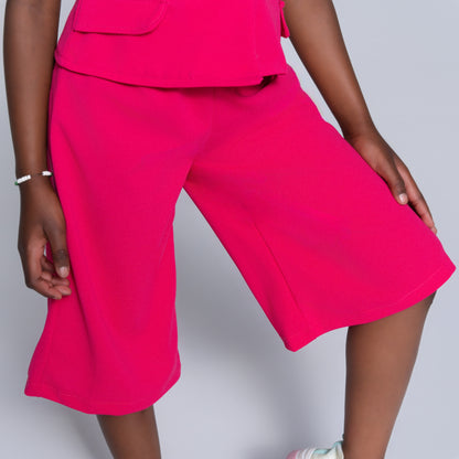 Cerise Girls Scuba Top And Pants