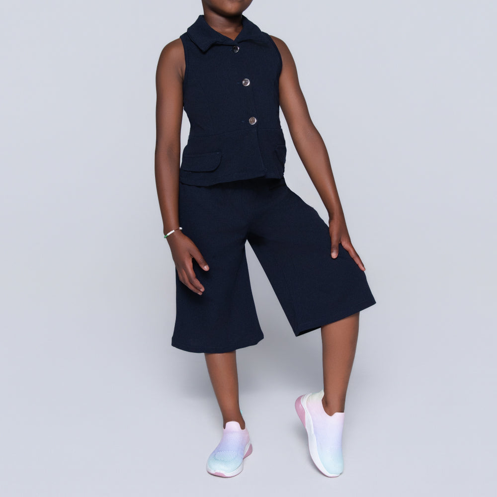 Navy Girls Scuba Top And Pants