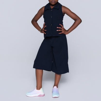 Navy Girls Scuba Top And Pants