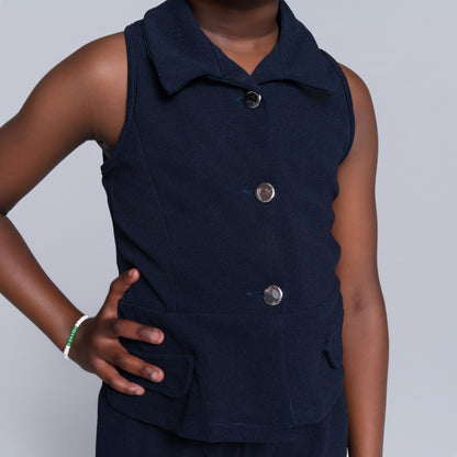 Navy Girls Scuba Top And Pants