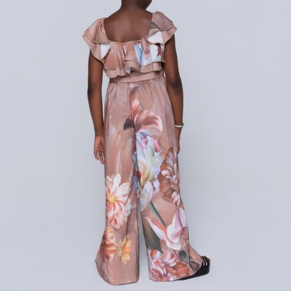 Girls Printed Stone Top And Pants Set