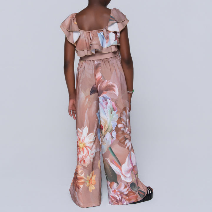 Girls Printed Stone Top And Pants Set