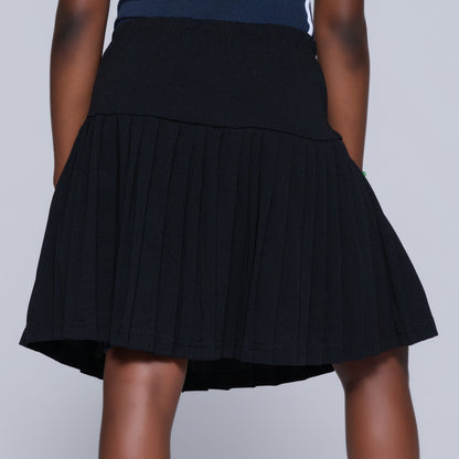 Girls Black Pleated Skirt
