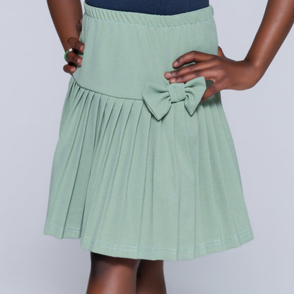 Girls Sage Pleated Skirt