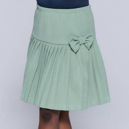Girls Sage Pleated Skirt