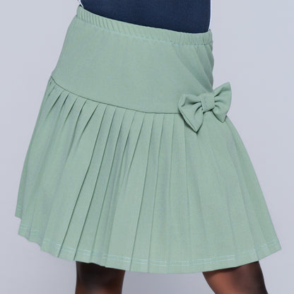Girls Sage Pleated Skirt