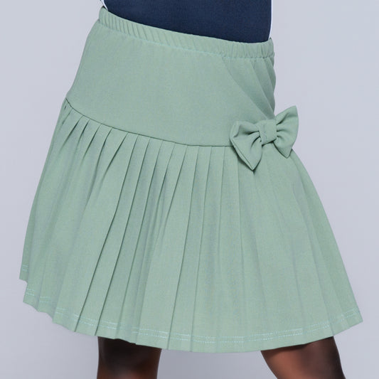 Girls Sage Pleated Skirt
