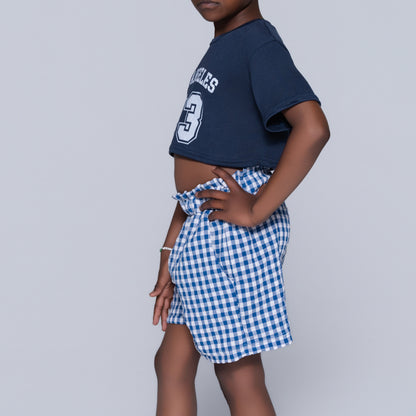 Blue Girls Top And Shorts Set