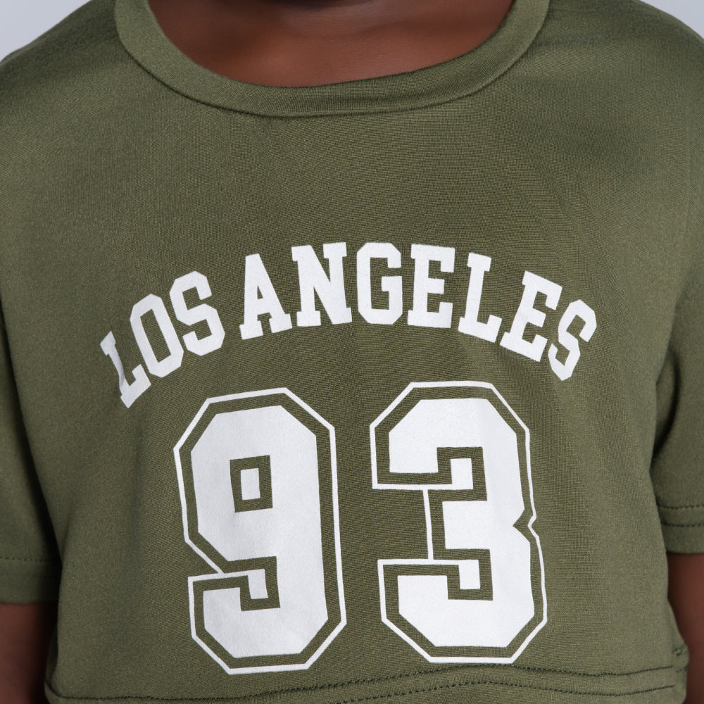 Chartreuse Girls Top And Shorts Set