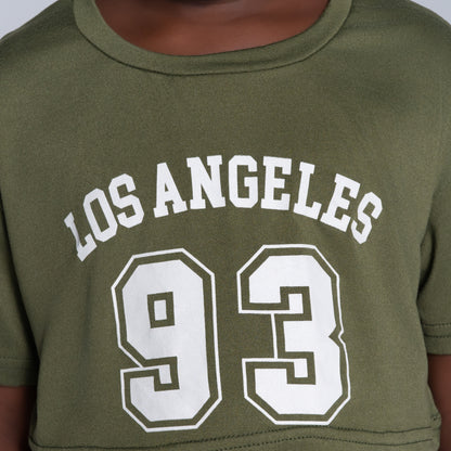 Chartreuse Girls Top And Shorts Set