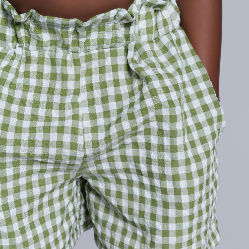 Chartreuse Girls Top And Shorts Set