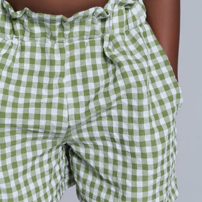 Chartreuse Girls Top And Shorts Set