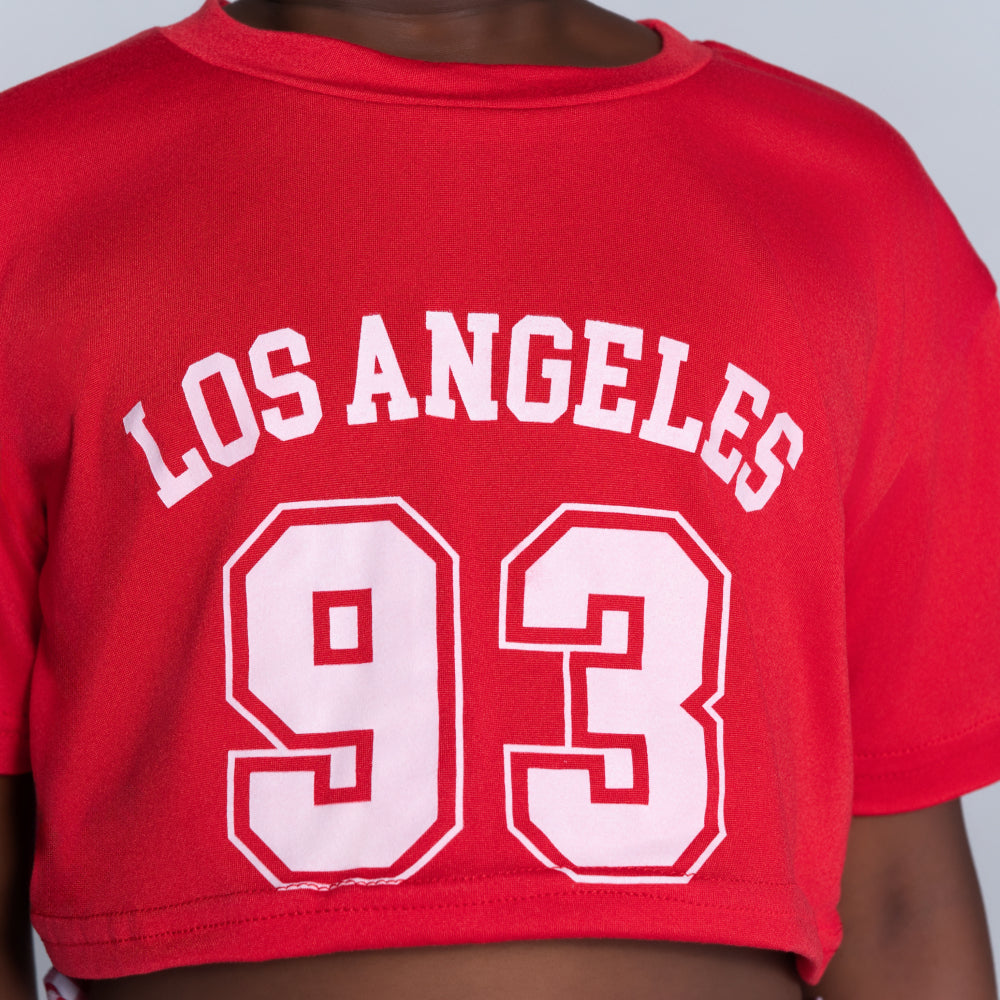 Red/White Girls Top And Shorts Set